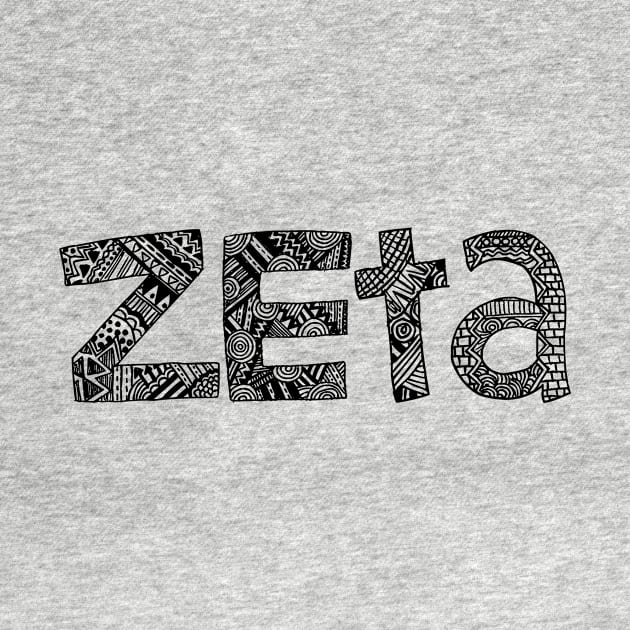 Zeta Letter Doodle Pattern by Rosemogo